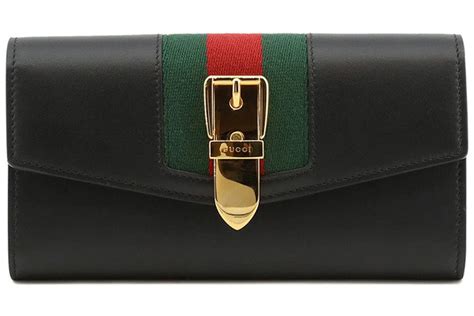 Gucci Sylvie Continental Wallet Black in Leather 